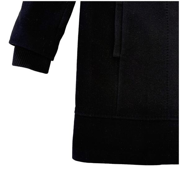 Banana Republic Italian Melton Wool Stadium Coat Black Structured | READ | XS - Picture 4 of 11